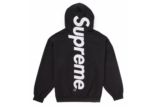 Supreme Satin Applique Hooded Sweatshirt FW24 Black