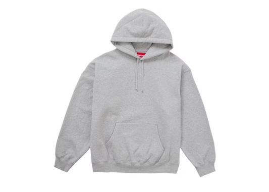 Supreme Satin Applique Hooded Sweatshirt FW24 Heather Grey